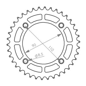 Rear sprocket 47 teeth KTM/Husqvarna/GasGas 50cc